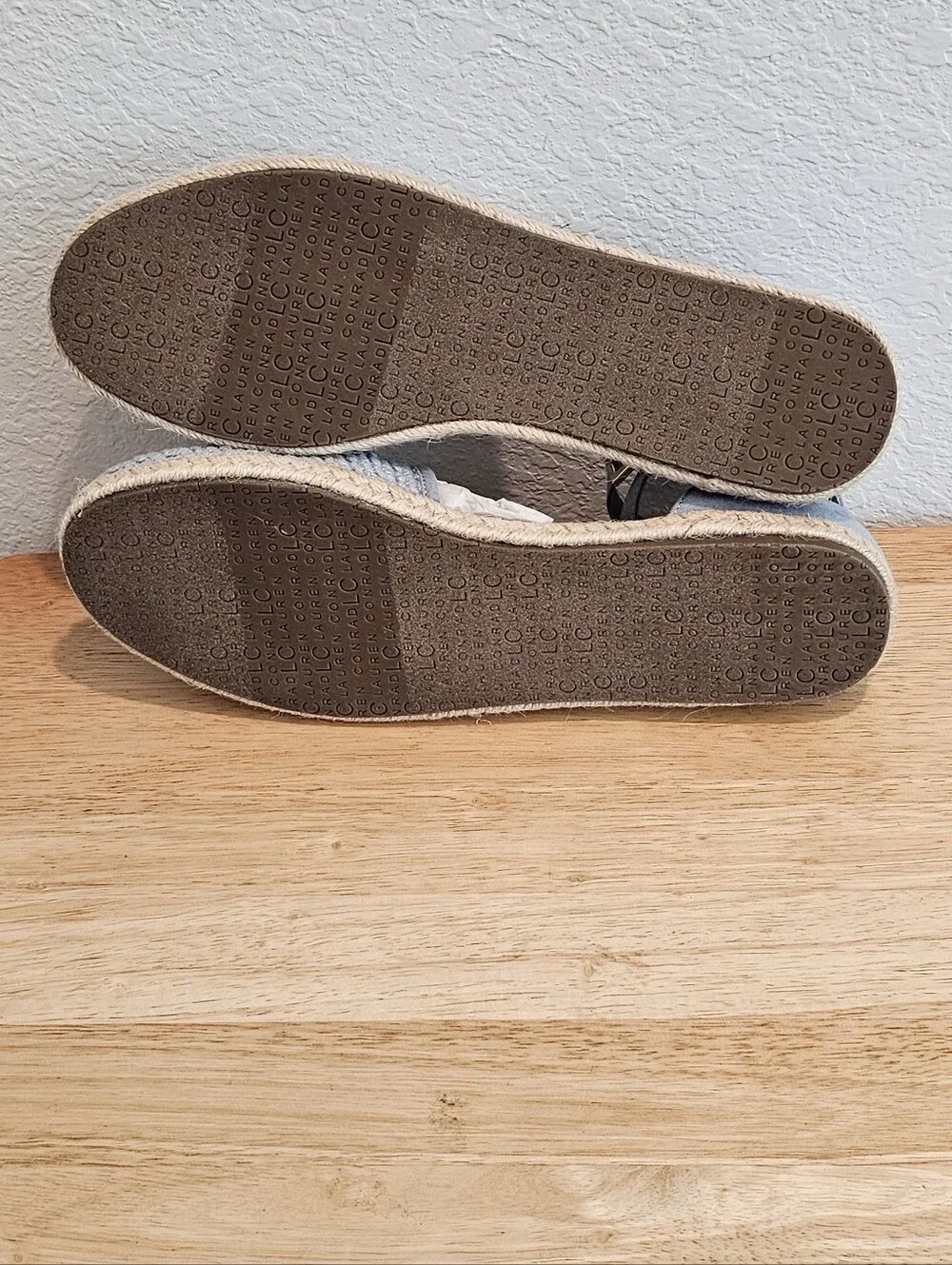 LC Lauren Conrad Crochet Espadrille Flats Blue, Size 10